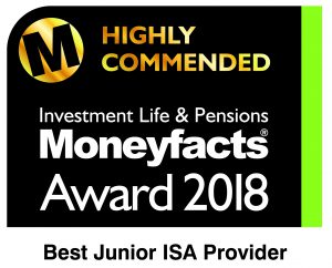 We win the Moneyfacts "Highly Commended" award for our Junior ISA
