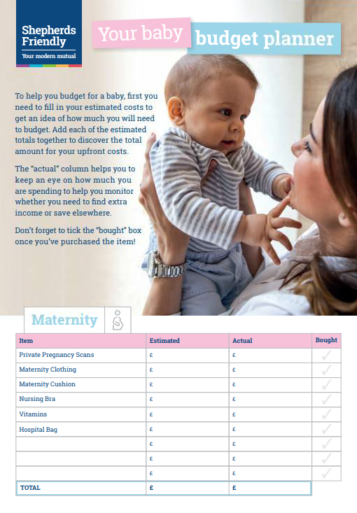 Your baby budget planner [Download] Shepherds Friendly