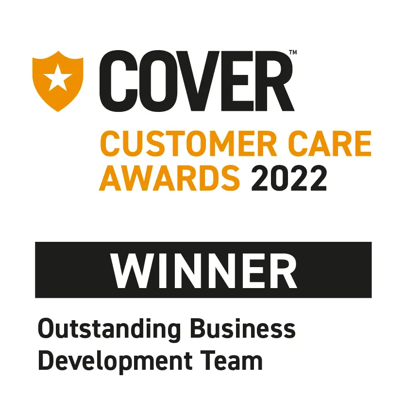 Award showing Shepherds Friendly win outstanding business development team at cover customer care awards 2022