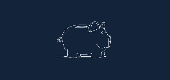 ICON-Piggy bank white dark blue background