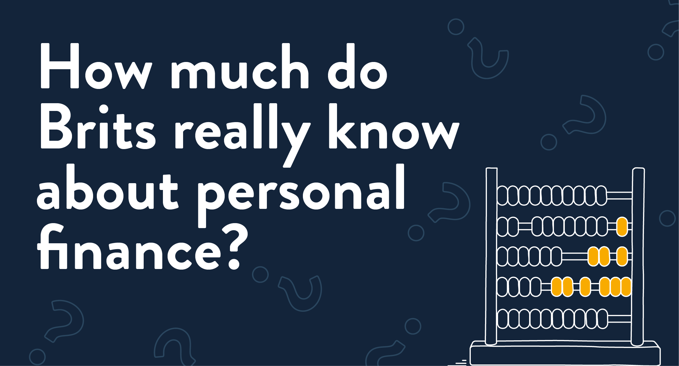 Title graphic with abacus: How much do Brits really know about personal finance?