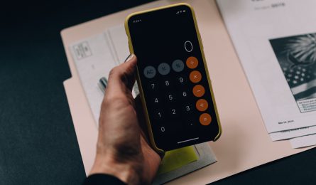 Calculator app on mobile phone