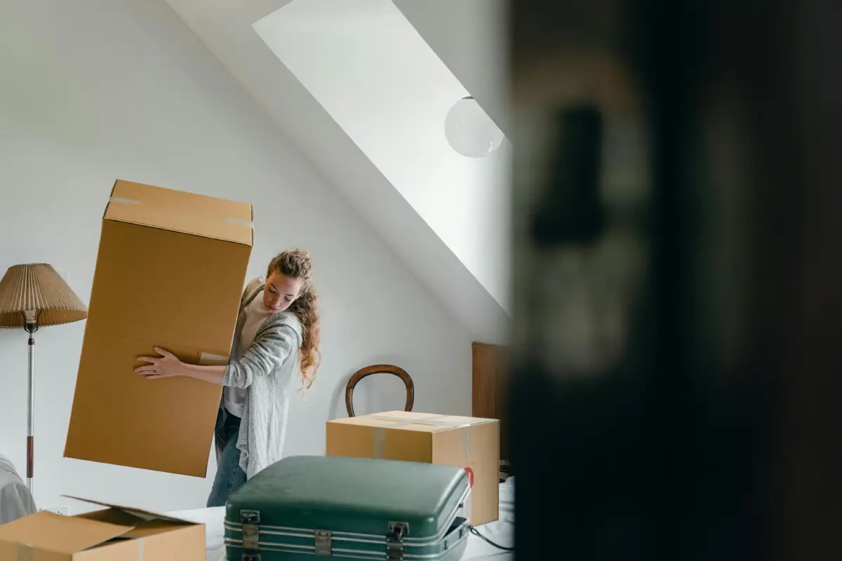 Girl moving house with protection on mortgages
