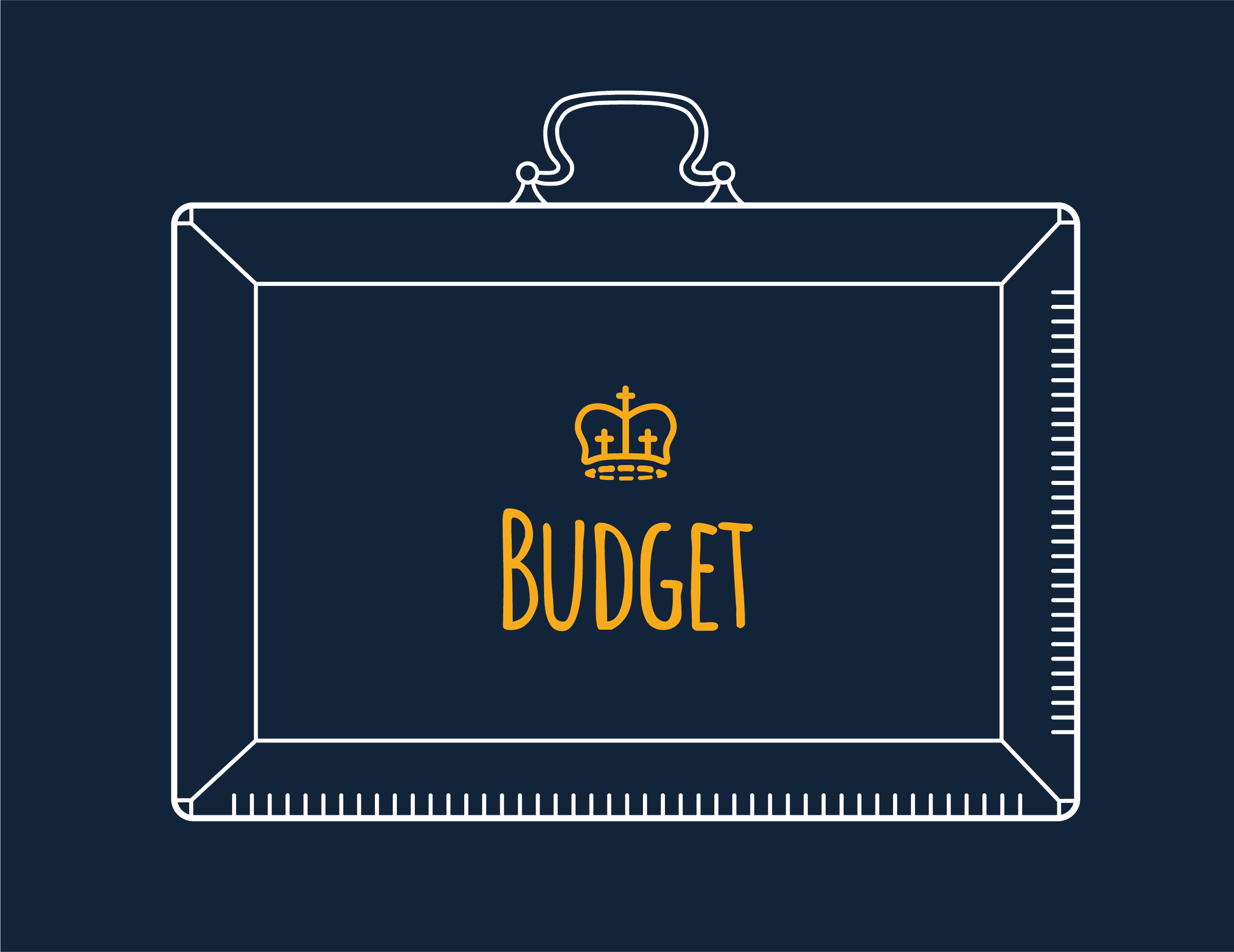 All about the Autumn Budget 2025 - briefcase with Budget and crown on the front